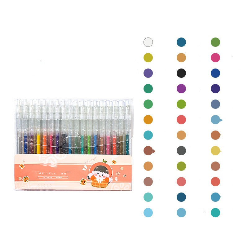 🌈Retractable Glitter Gel Pen Set for Journaling & Drawing