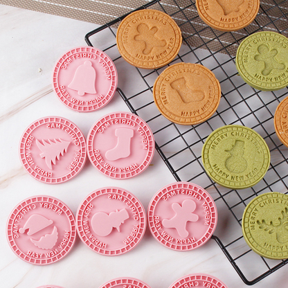 🎄🍪 3D-set met kerstkoekjesvormpjes (9 stempels) – één keer drukken en er verschijnen feestelijke patronen