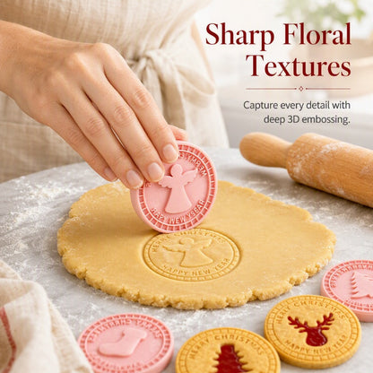 🎄🍪 3D-set met kerstkoekjesvormpjes (9 stempels) – één keer drukken en er verschijnen feestelijke patronen