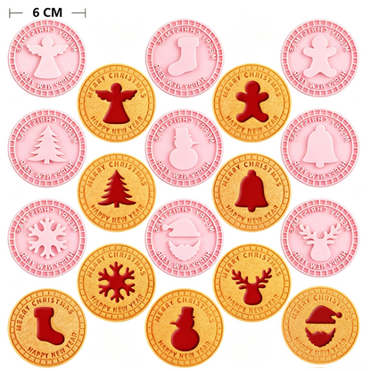 🎄🍪 3D-set met kerstkoekjesvormpjes (9 stempels) – één keer drukken en er verschijnen feestelijke patronen