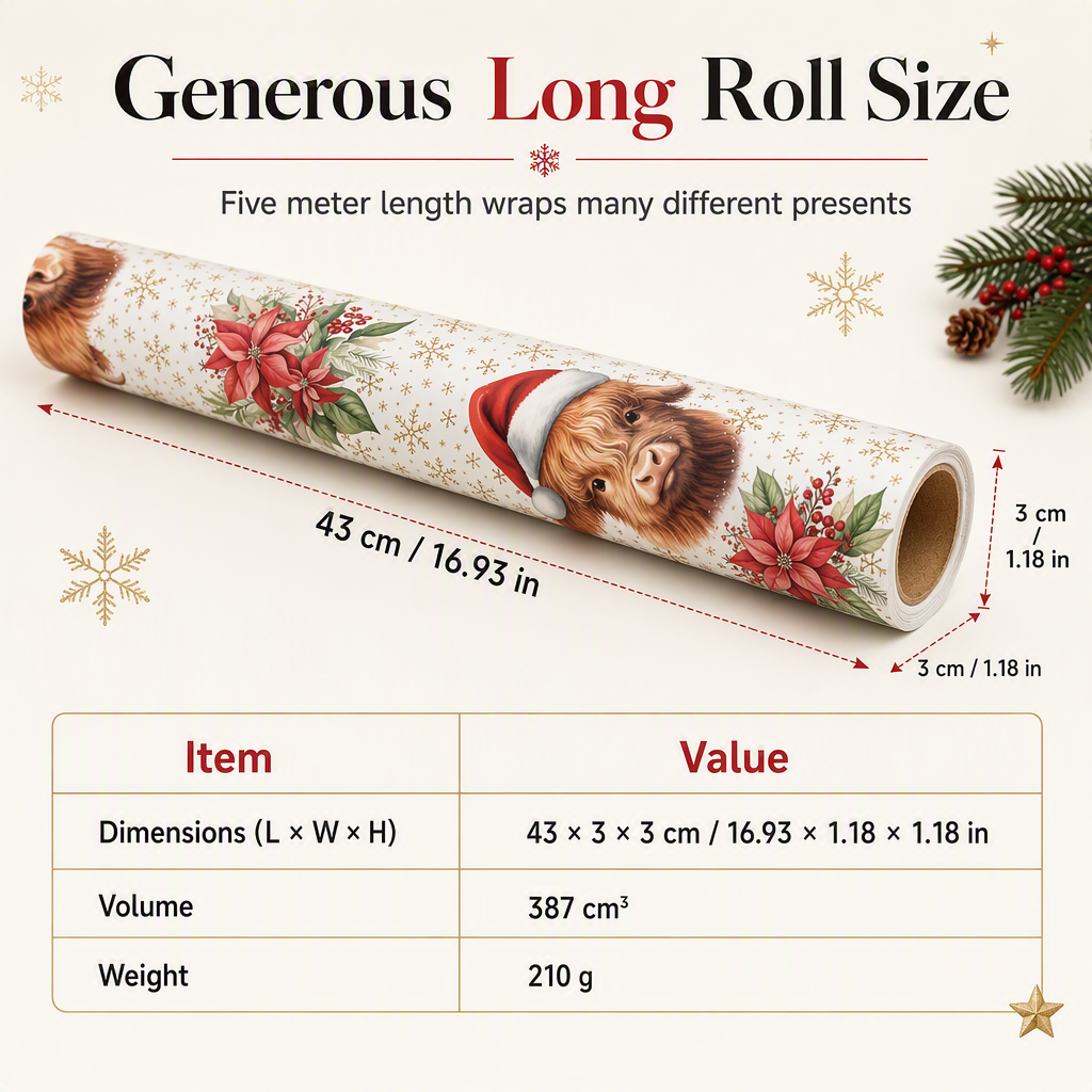 🎁🐮 Maak elk kerstcadeau extra bijzonder met Highland Cow inpakpapier! 🎄