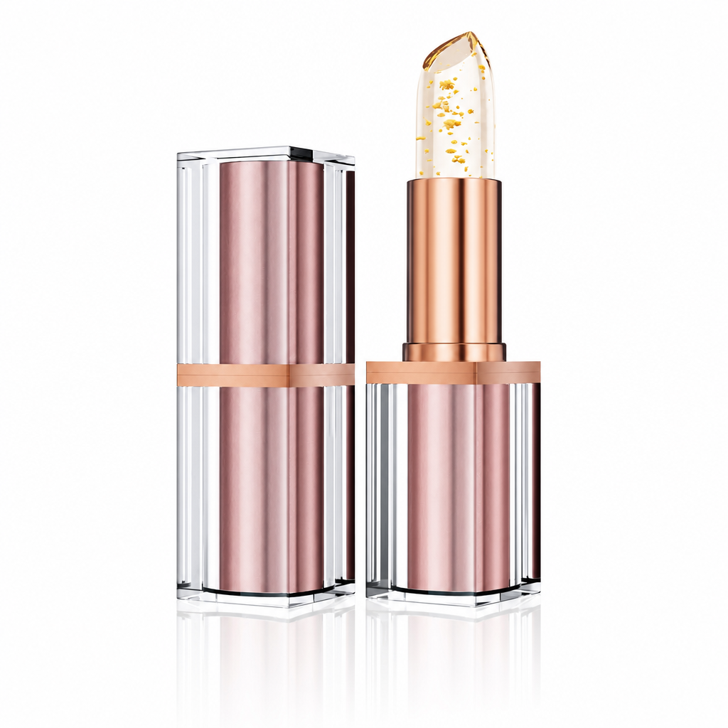 💋✨ Gouden Lippenbalsem met Magische Roze Glans 💄