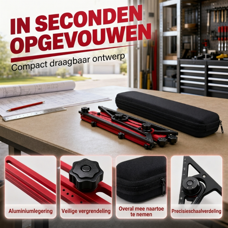 Multifunctionele Renovatie Gereedschapsset – Nooit Meer Meetfouten bij Je Klusprojecten! 🛠️
