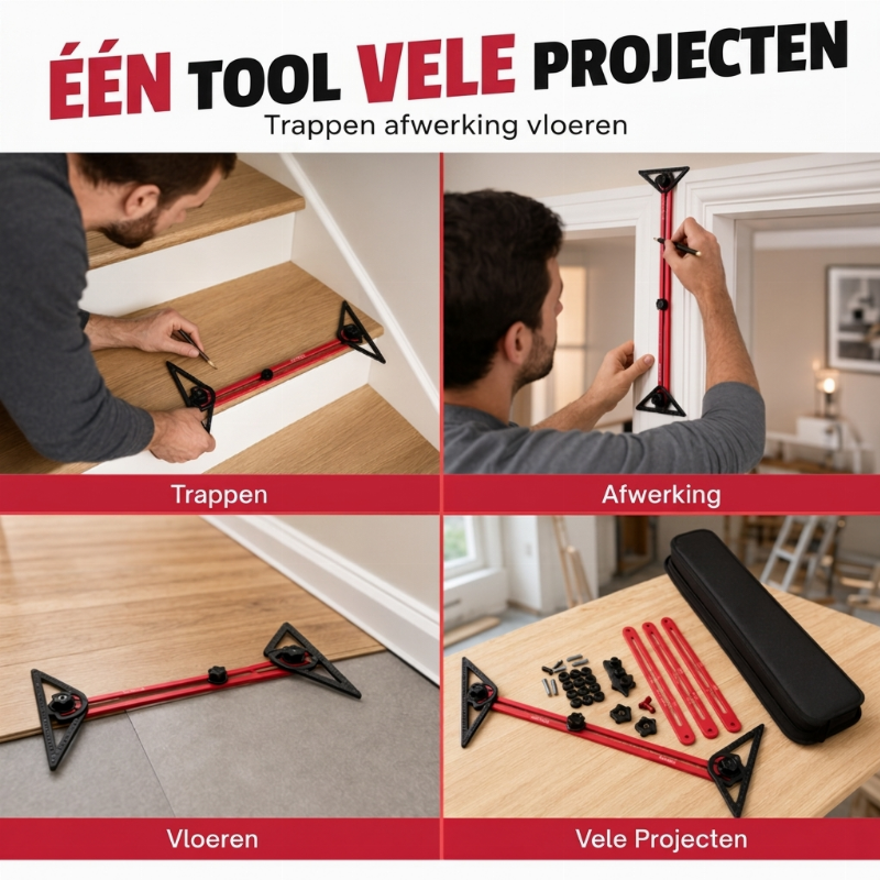 Multifunctionele Renovatie Gereedschapsset – Nooit Meer Meetfouten bij Je Klusprojecten! 🛠️